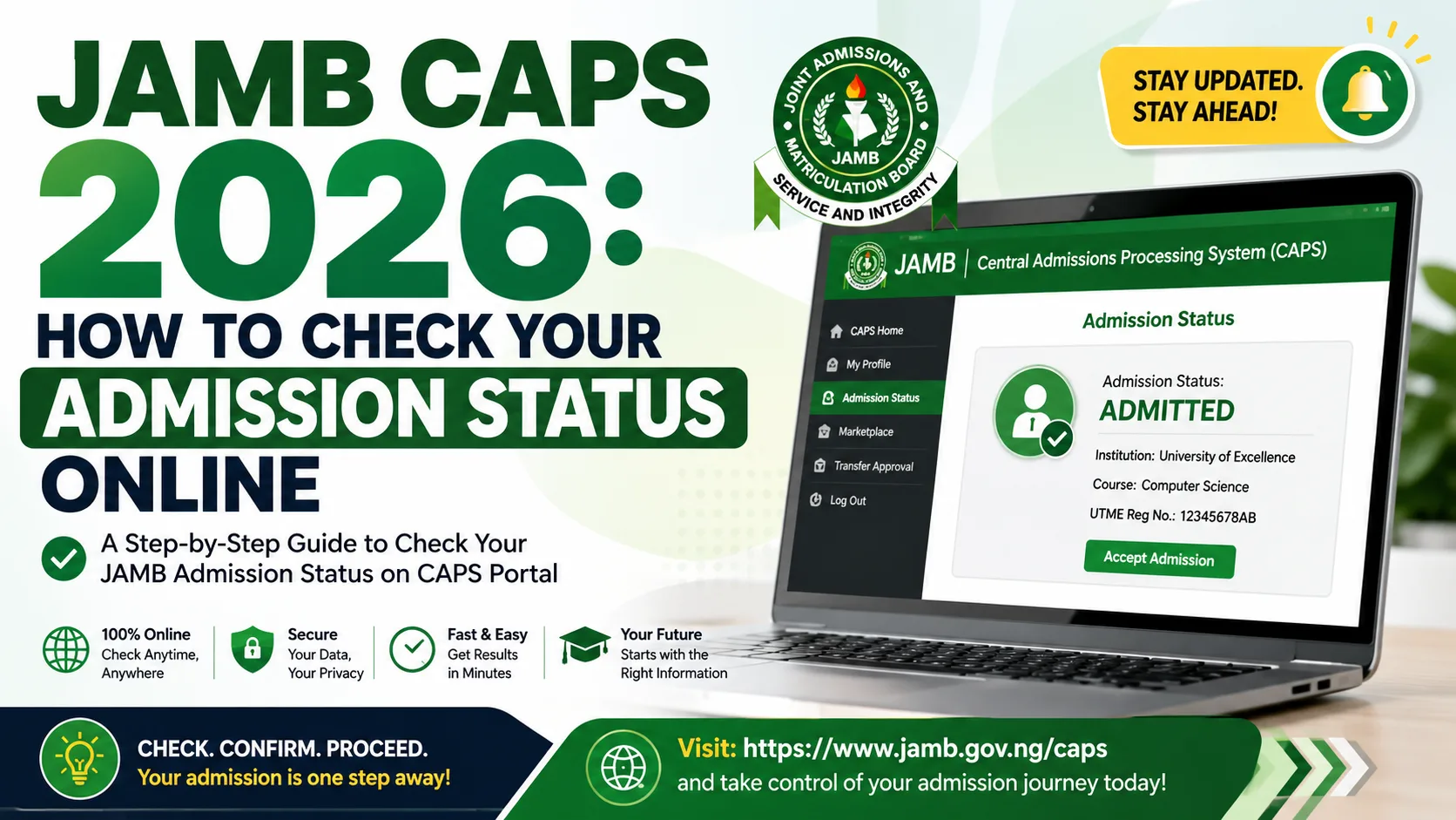 JAMB CAPS 2026: How to Check Your Admission Status Online
