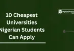 10 Cheapest Universities Nigerian Students Can Apply