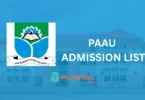 PAAU Admission List